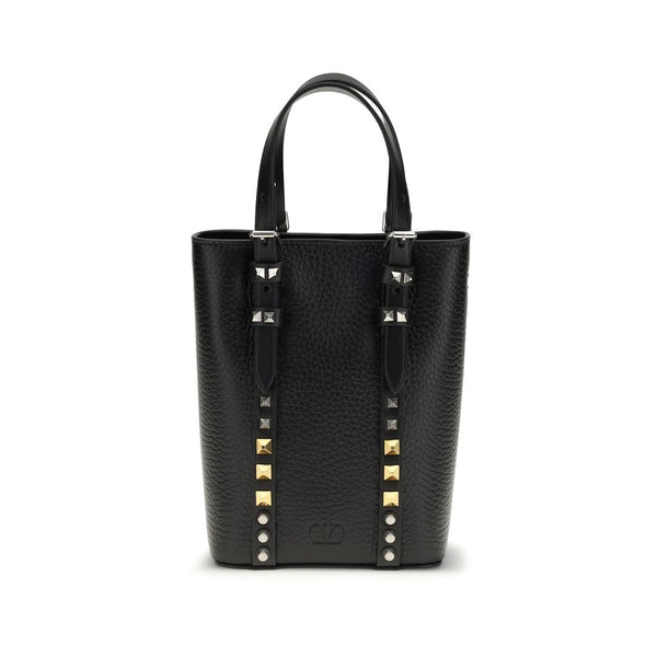 Valentino Garavani 100% Calf Leather Bos Taurus bucket bag in black