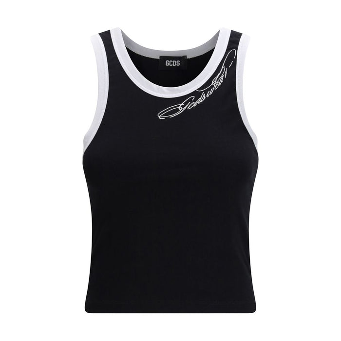 GCDS 100% Cotton tank top in black
