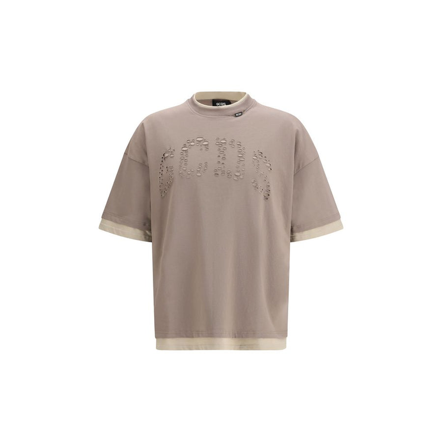 GCDS 100% Cotton t-shirt in brown