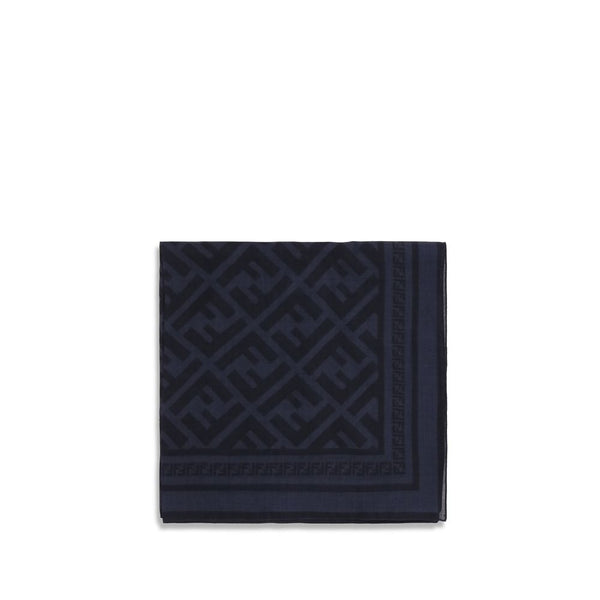 Fendi 51% Fleece Wool Ovis Aries scarf in blue