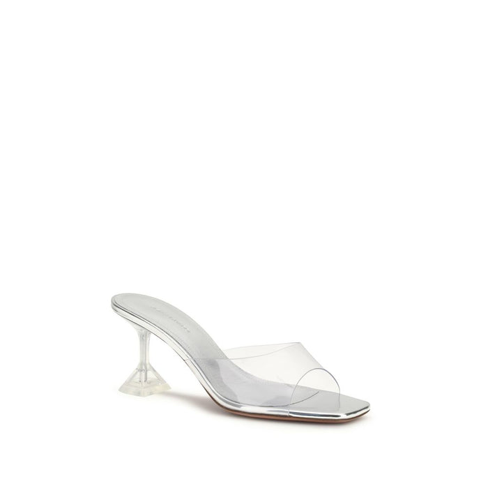 Amina Muaddi 100% PVC sandal in silver — view 2