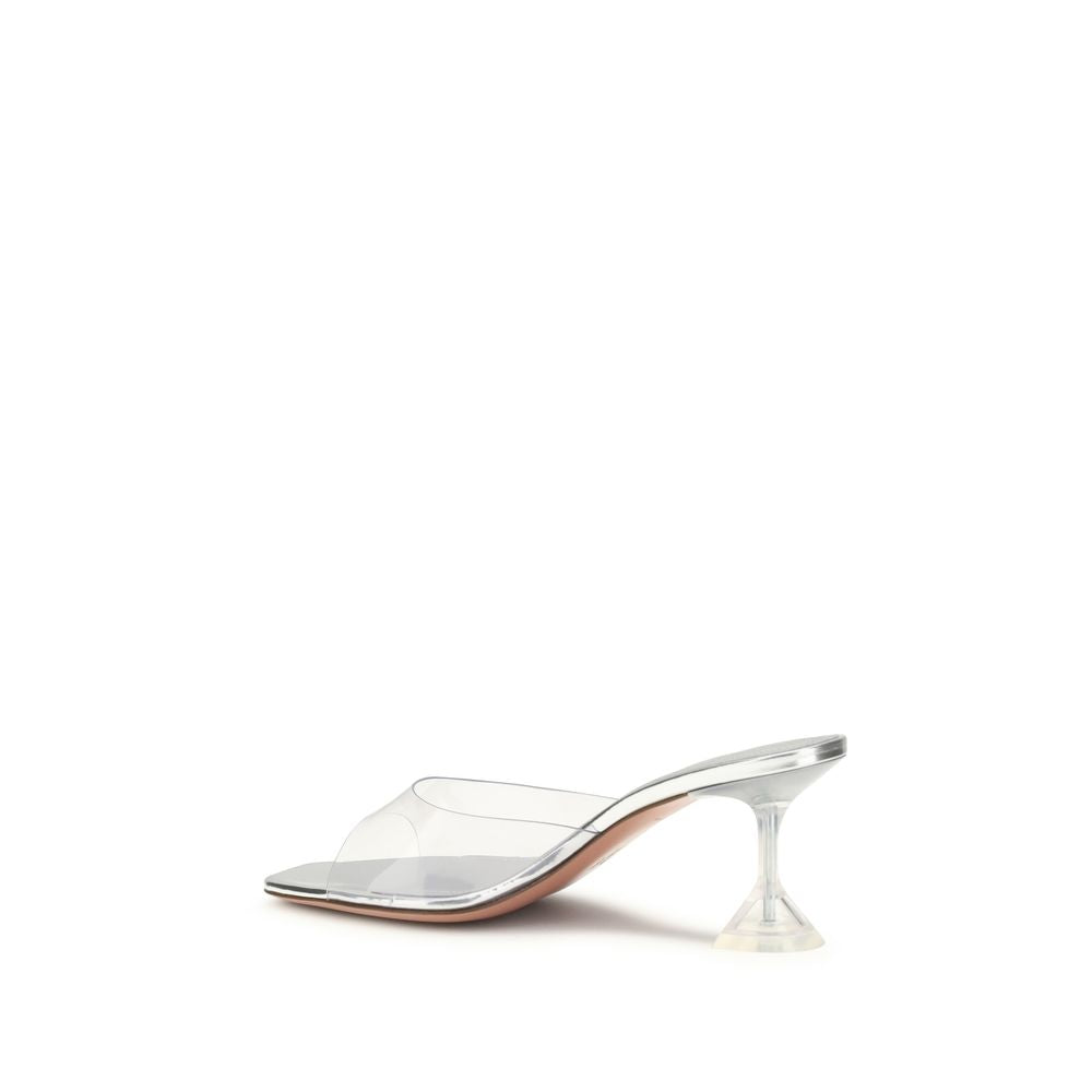 Amina Muaddi 100% PVC sandal in silver — view 3
