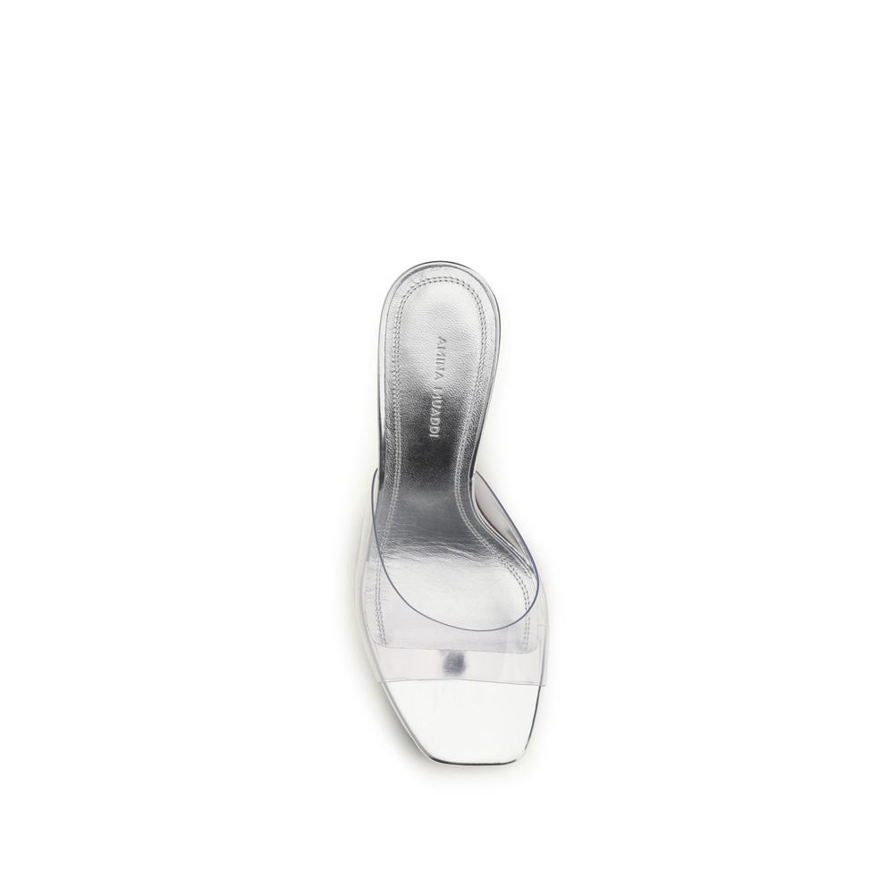 Amina Muaddi 100% PVC sandal in silver — view 4