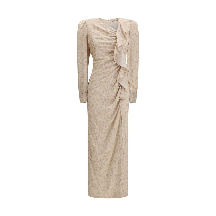 Alessandra Rich 100% Silk dress in beige