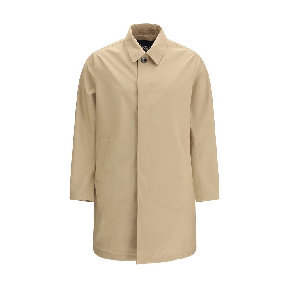 Herno 100% Polyester trench coat in beige
