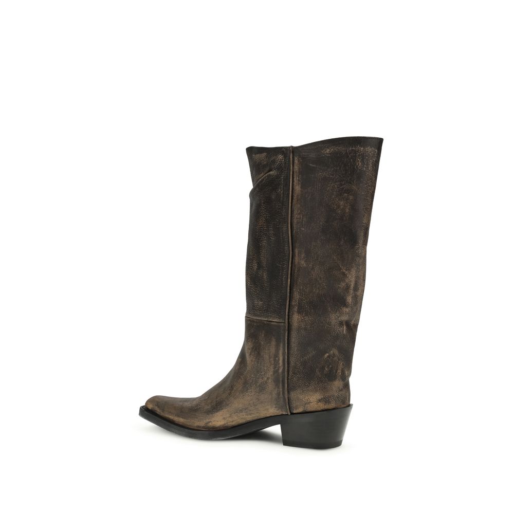 Khaite 100% Calf Leather Bos Taurus boot in brown — view 3