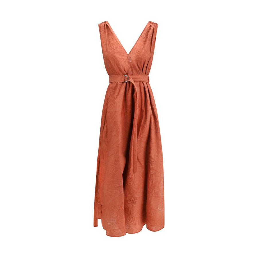 Brunello Cucinelli 82% Cotton dress in orange