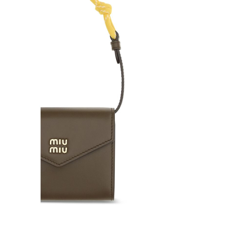 Miu Miu 100% Calf Leather Bos Taurus wallet in brown — view 3