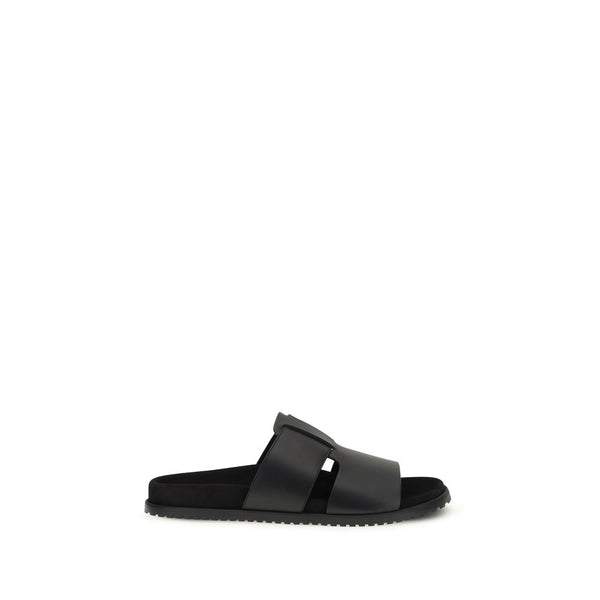 Dolce & Gabbana Upper: 100% Calf Leather Bos Taurus; Sole: 100% Rubber sandals in black
