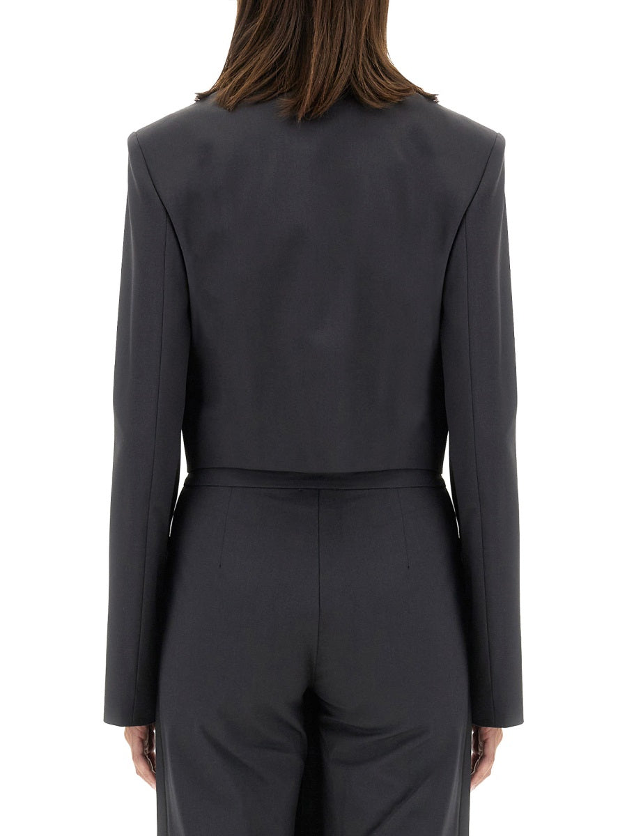 Cropped Black Jacket Polyester