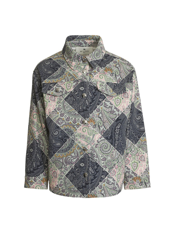 Jacket Plaid Blue Cotton Trench & Raincoats