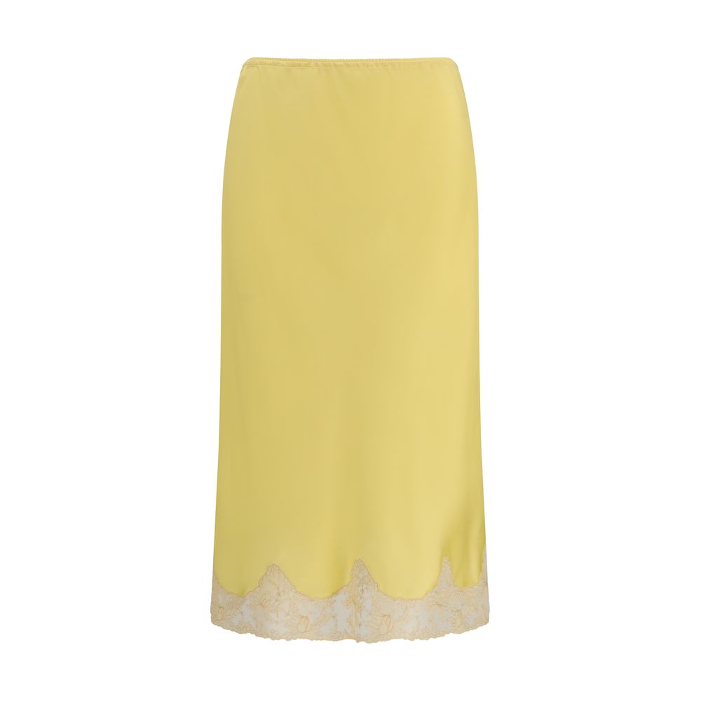 Saint Laurent 100% Silk skirt in yellow