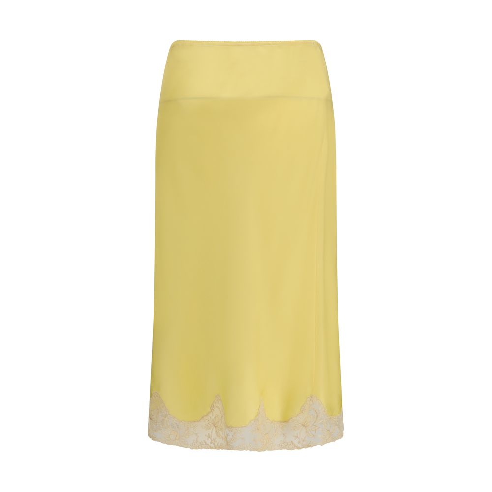 Saint Laurent 100% Silk skirt in yellow — view 2