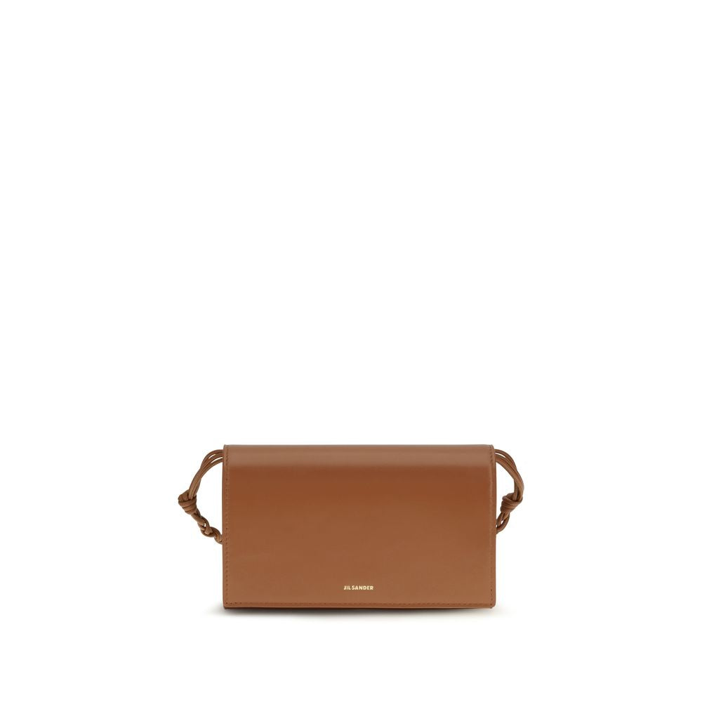 Jil Sander 100% Calf Leather Bos Taurus wallet in brown