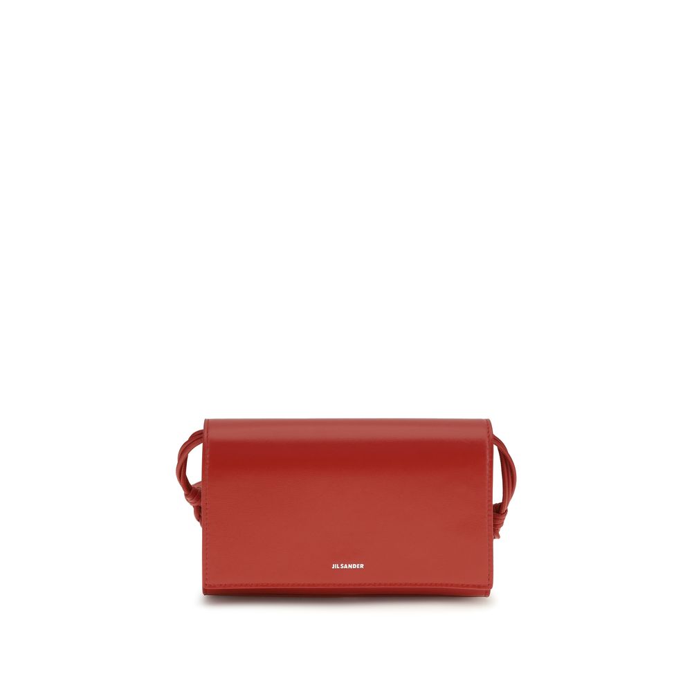 Jil Sander 100% Calf Leather Bos Taurus wallet in red