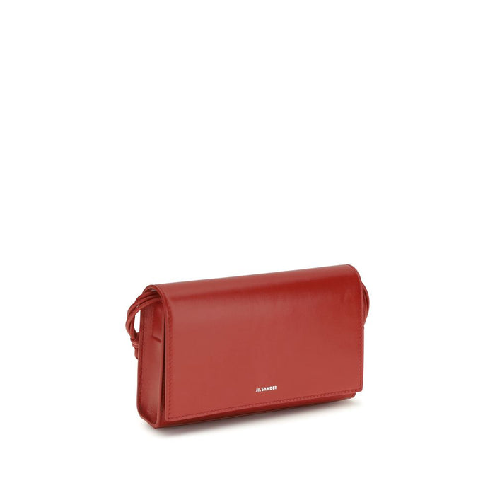 Jil Sander 100% Calf Leather Bos Taurus wallet in red — view 2