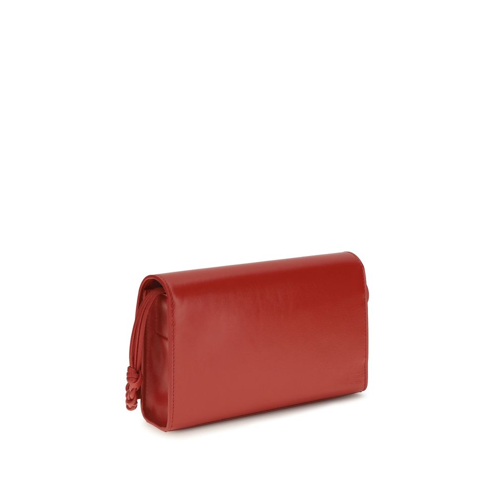 Jil Sander 100% Calf Leather Bos Taurus wallet in red — view 3