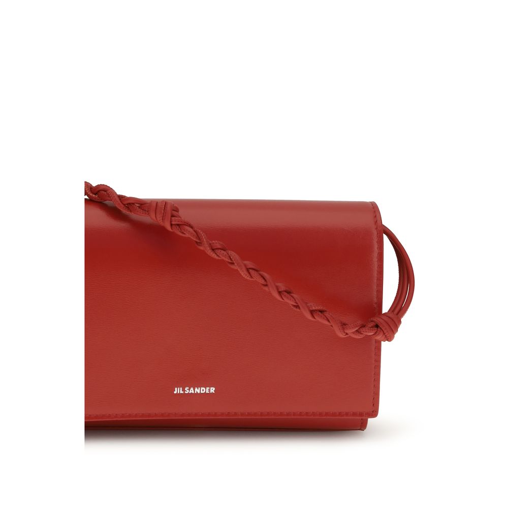 Jil Sander 100% Calf Leather Bos Taurus wallet in red — view 4