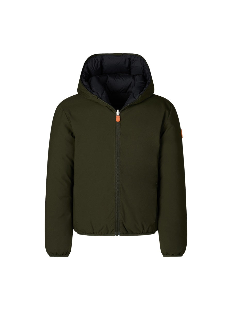 Hooded Jacket Green Polyester