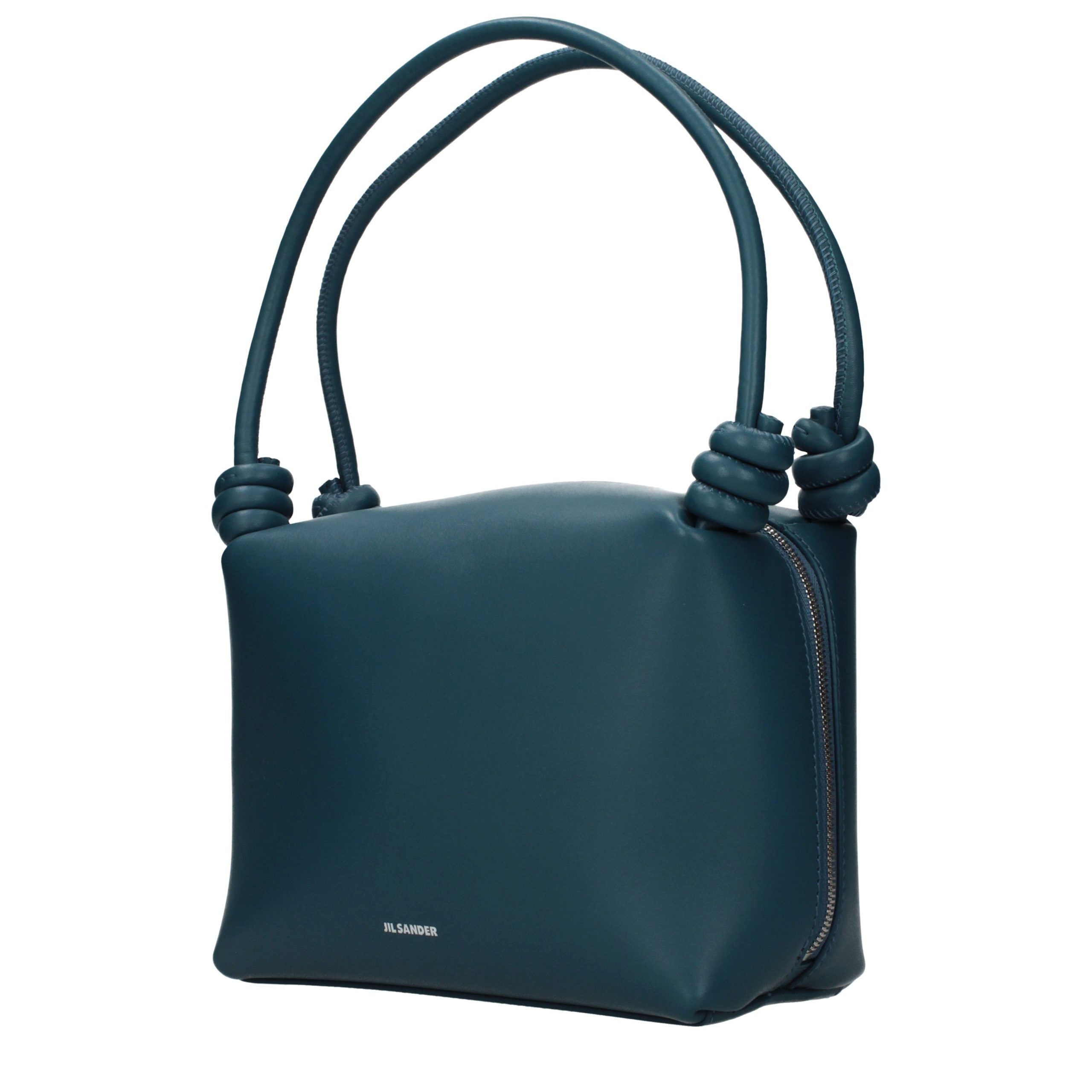 Blue Leather Handbag Bag