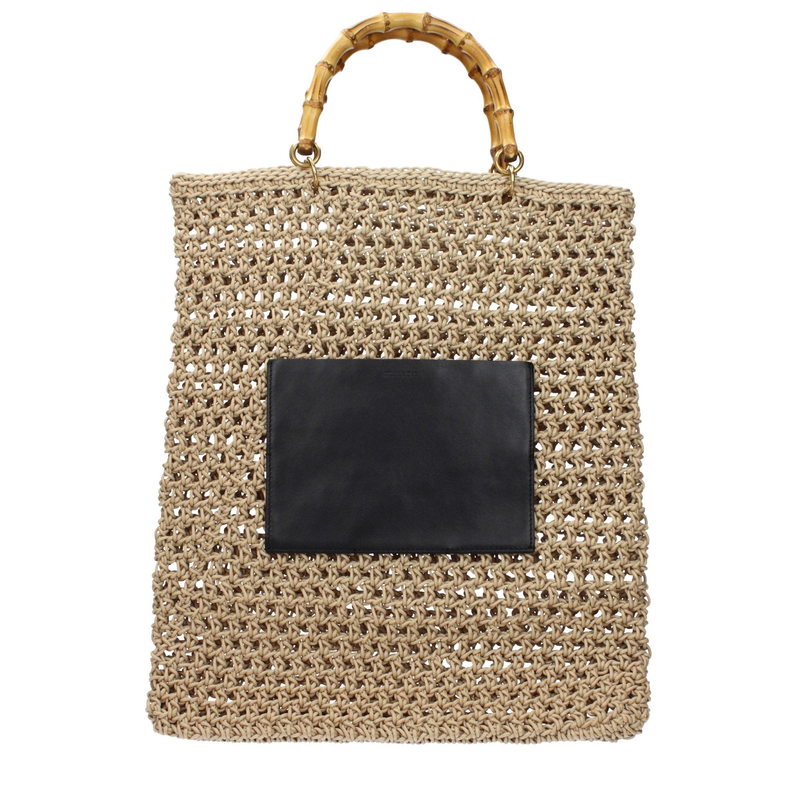 Beige Cotton Handbag Bag
