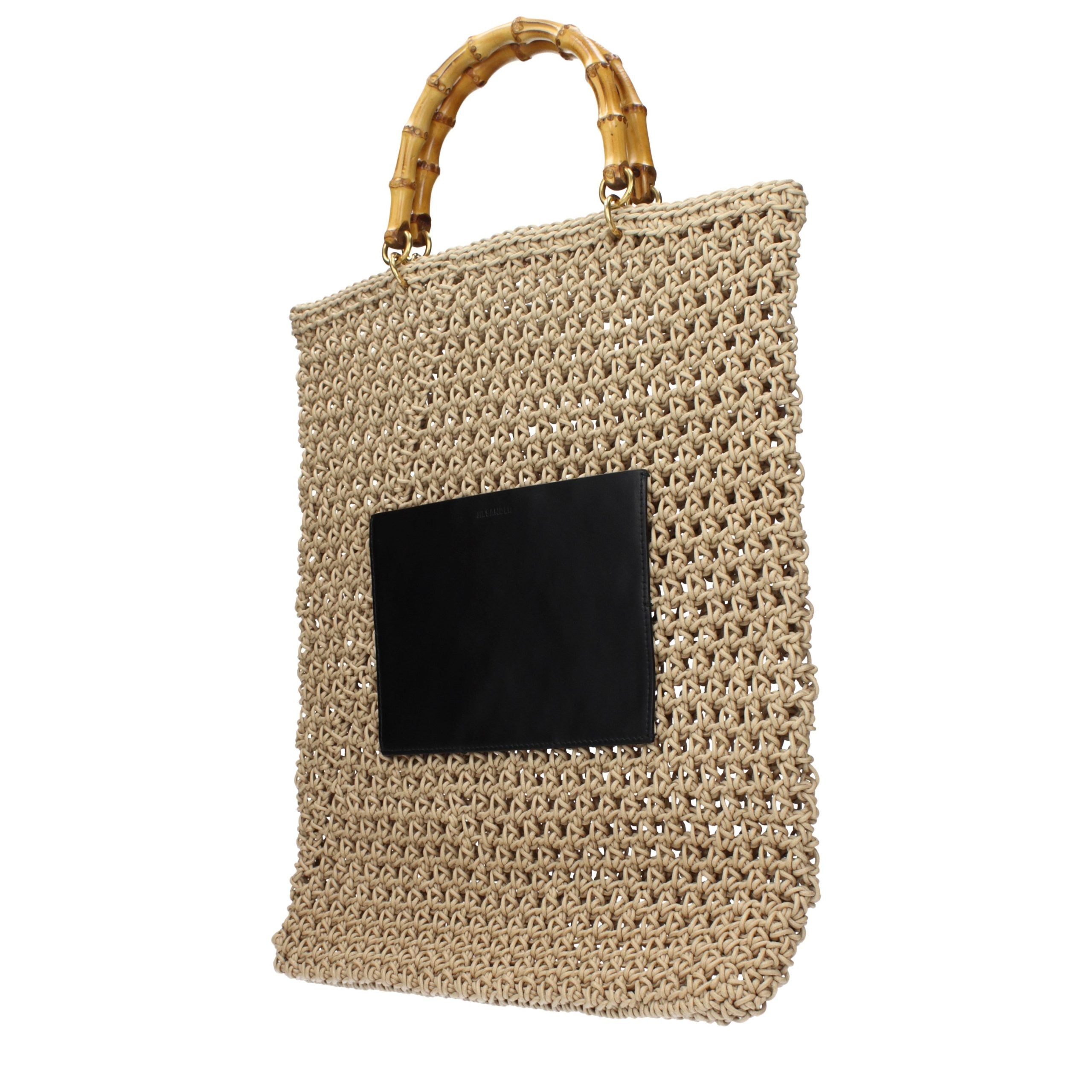 Beige Cotton Handbag Bag
