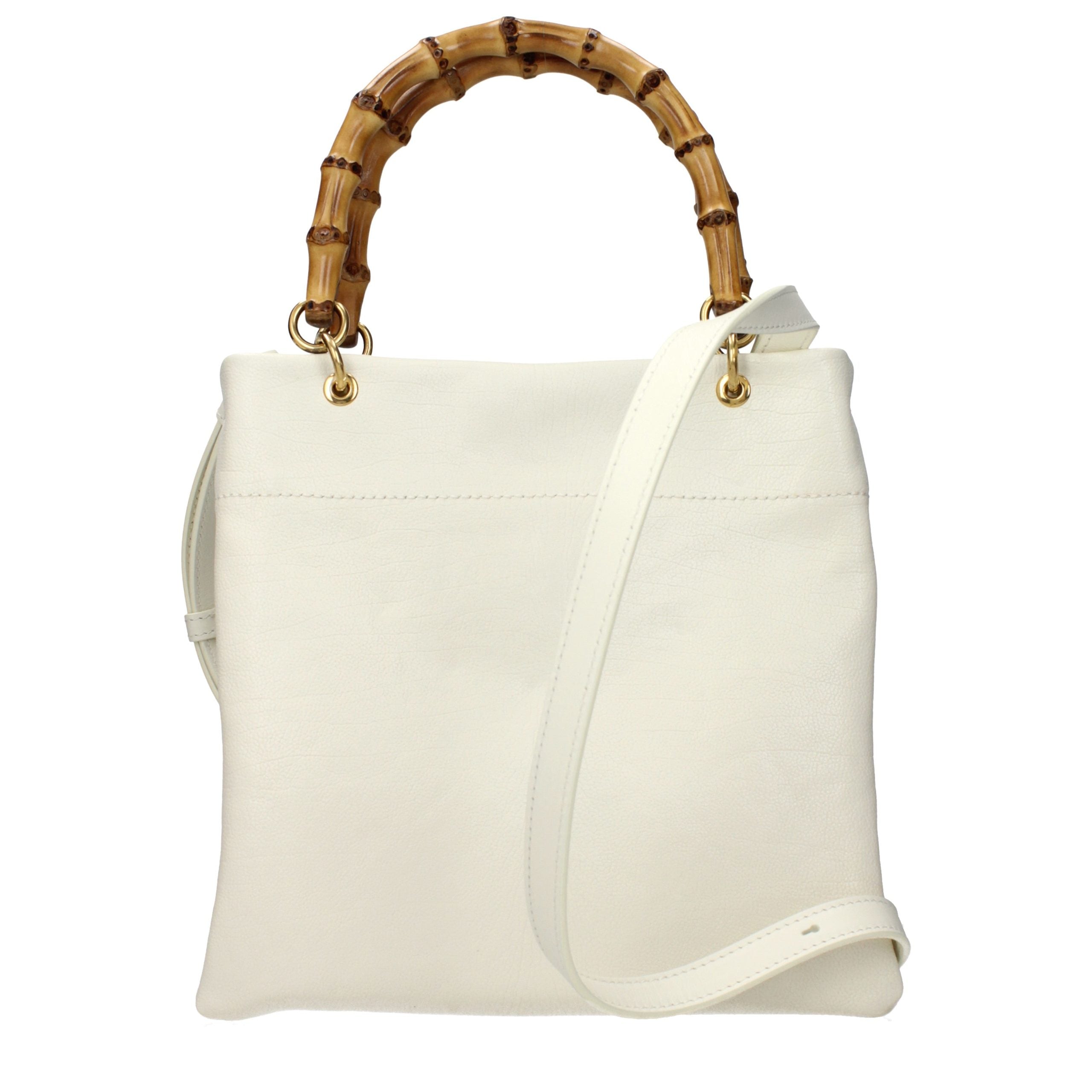 Beige Leather Handbag Bag