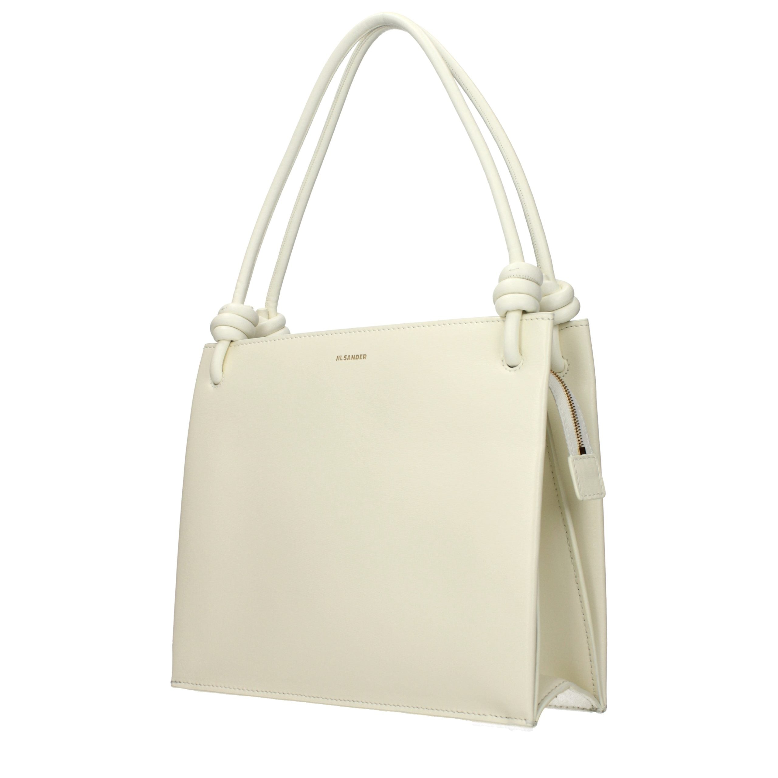 Beige Leather Handbag Bag