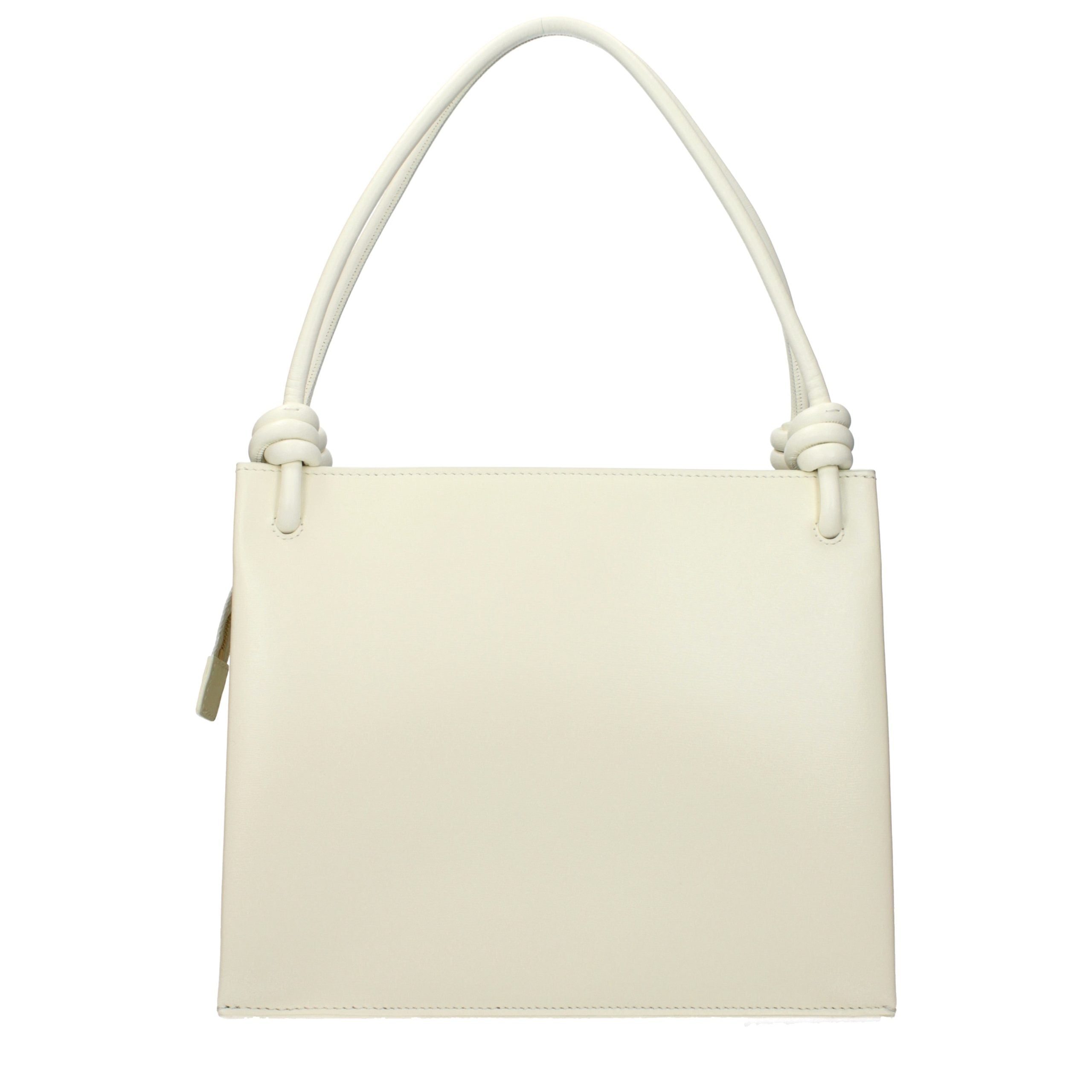 Beige Leather Handbag Bag