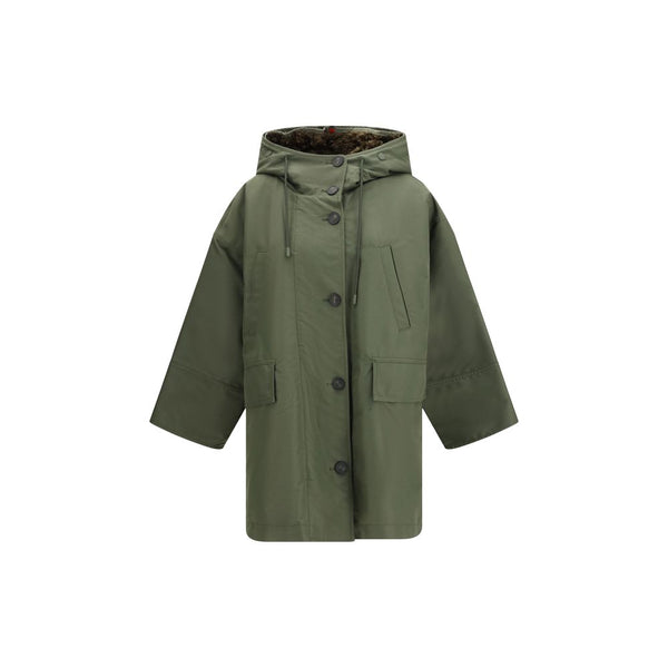 Max Mara 51% Cotton 49% Polyamide coat in green