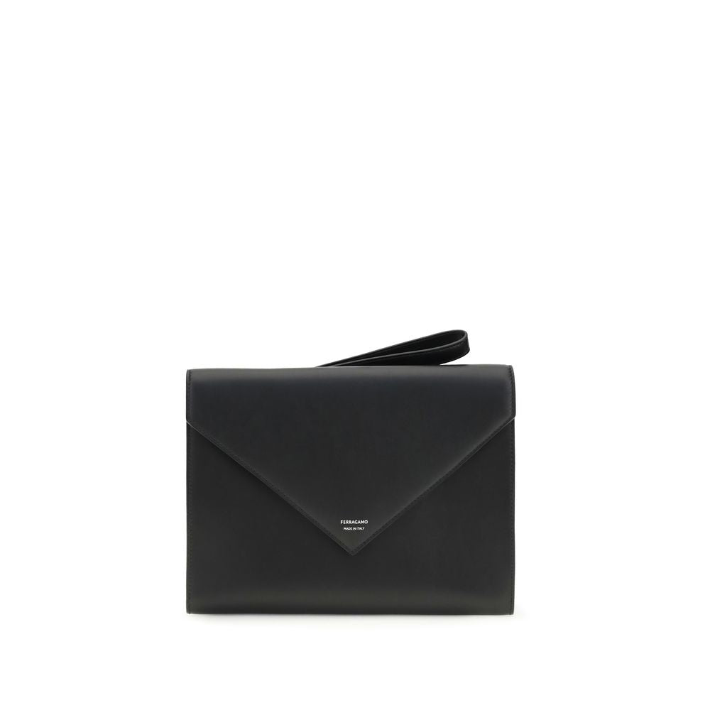 Ferragamo 100% Calf Leather Bos Taurus wallet in black