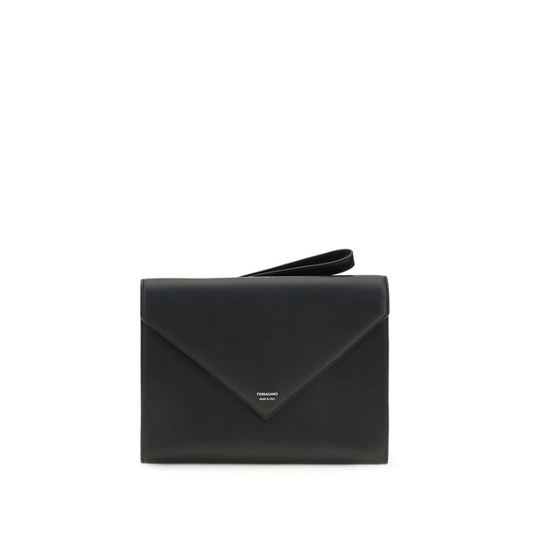 Ferragamo 100% Calf Leather Bos Taurus wallet in black