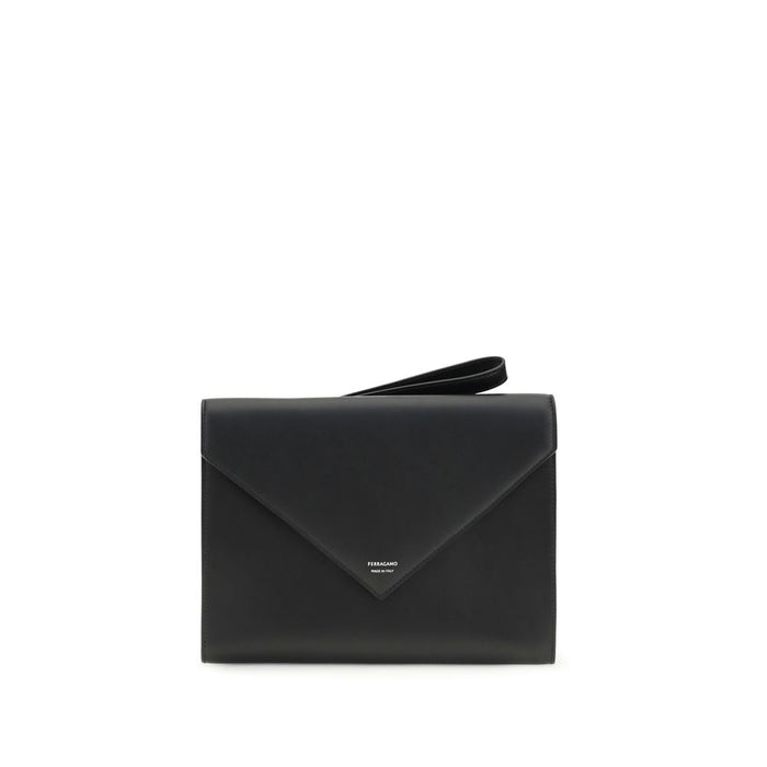 Ferragamo 100% Calf Leather Bos Taurus wallet in black