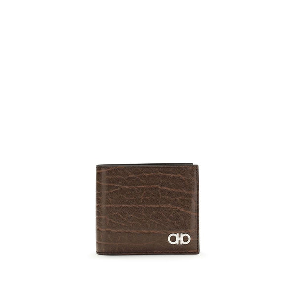 Ferragamo 100% Calf Leather Bos Taurus wallet in brown
