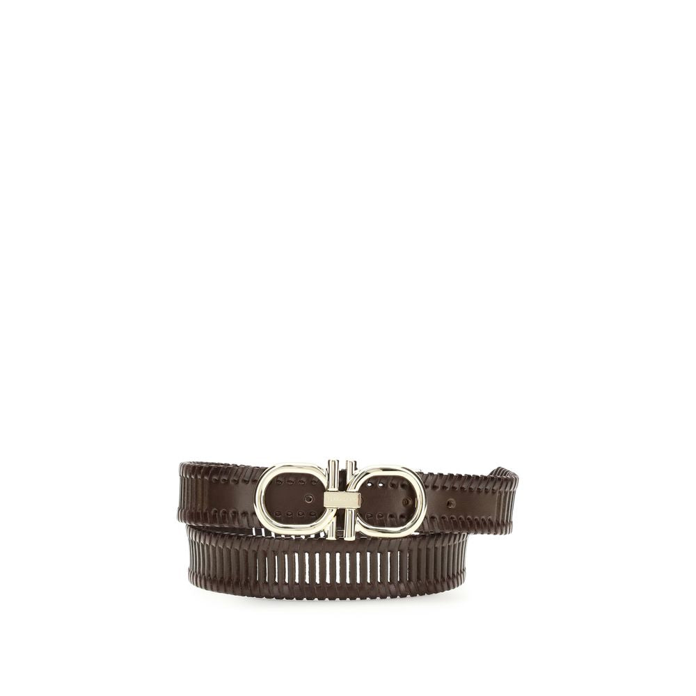 Ferragamo 100% Calf Leather Bos Taurus belt in brown