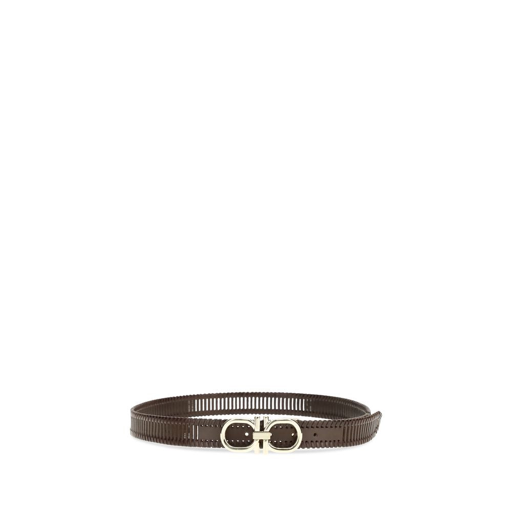 Ferragamo 100% Calf Leather Bos Taurus belt in brown — view 2