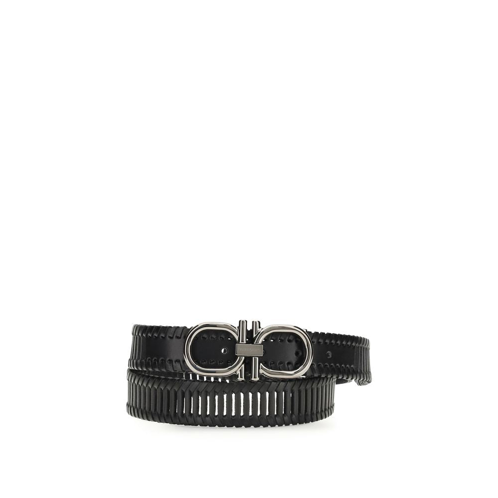 Ferragamo 100% Calf Leather Bos Taurus belt in black