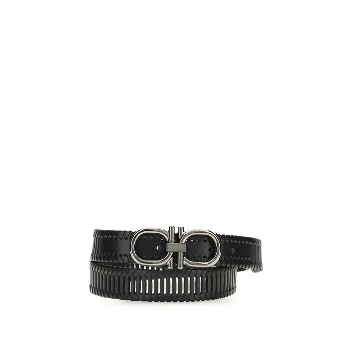 Ferragamo 100% Calf Leather Bos Taurus belt in black