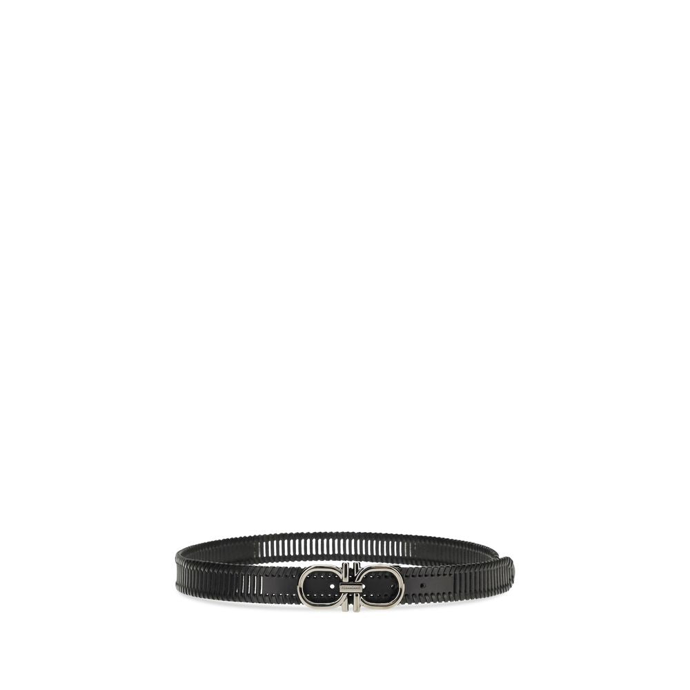 Ferragamo 100% Calf Leather Bos Taurus belt in black — view 2