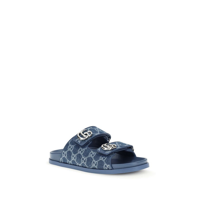 Gucci Upper 100% Cotton sandals in blue — view 2