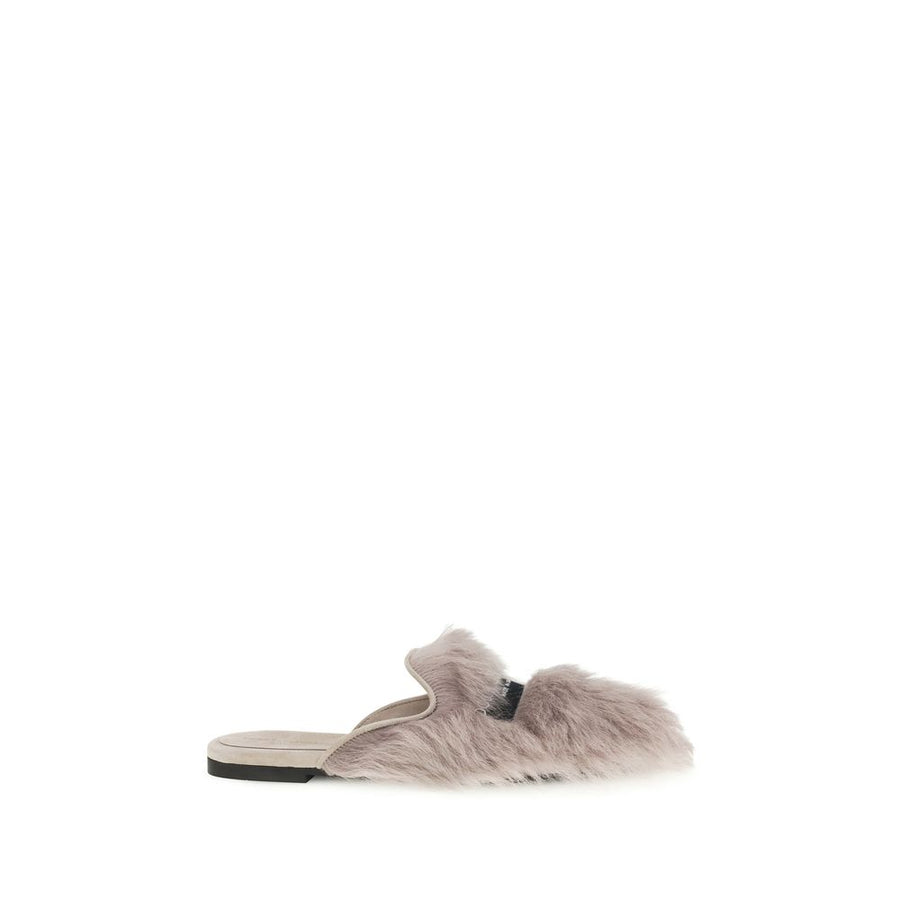 Dolce & Gabbana 81% Lamb Ovis Aries slipper in gray