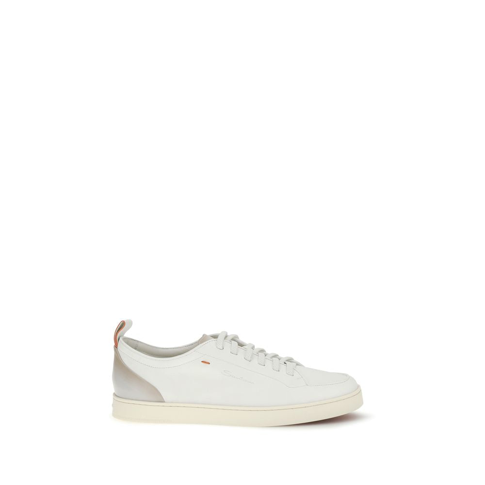 Santoni UPPER 100% Calf Leather Bos Taurus SOLE 100% Rubber sneaker in white
