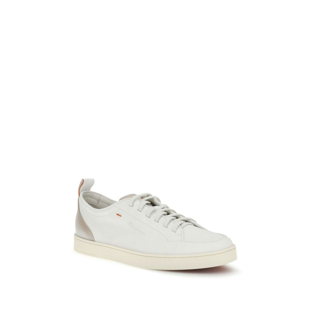 Santoni UPPER 100% Calf Leather Bos Taurus SOLE 100% Rubber sneaker in white — view 2