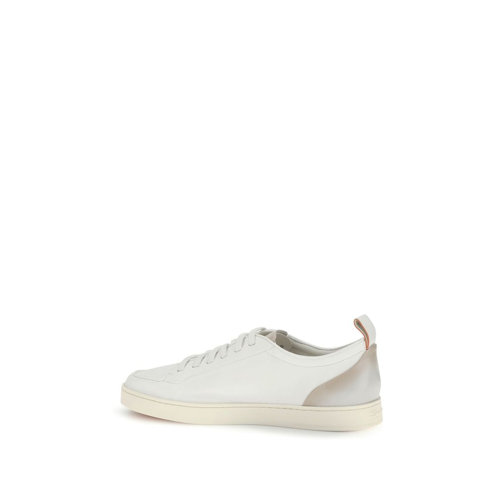 Santoni UPPER 100% Calf Leather Bos Taurus SOLE 100% Rubber sneaker in white — view 3