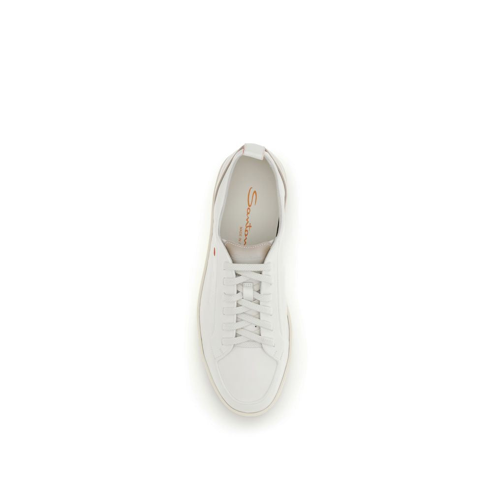 Santoni UPPER 100% Calf Leather Bos Taurus SOLE 100% Rubber sneaker in white — view 4