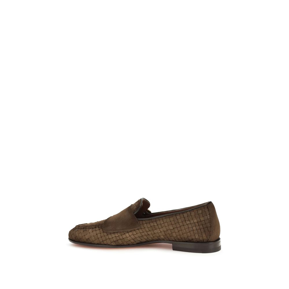 Santoni 100% Calf Leather Bos Taurus loafer in brown — view 3