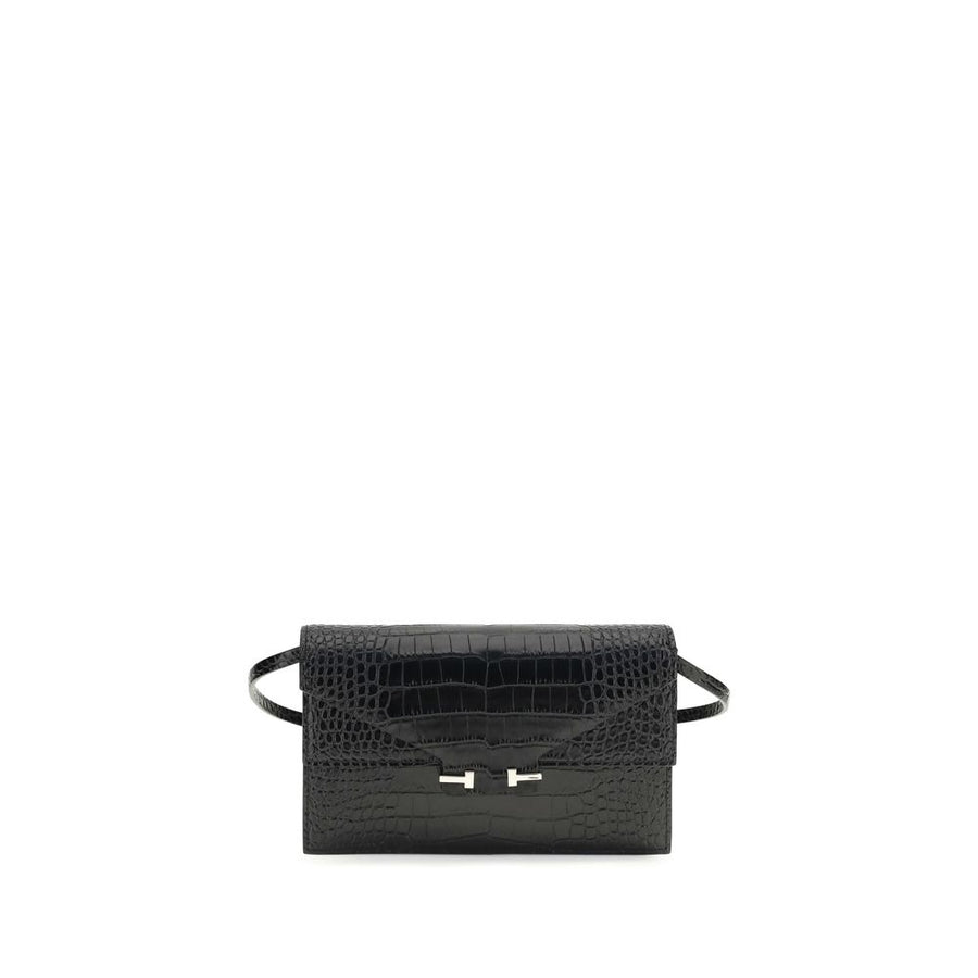 Tom Ford 100% Calf Leather Bos Taurus shoulder bag in black