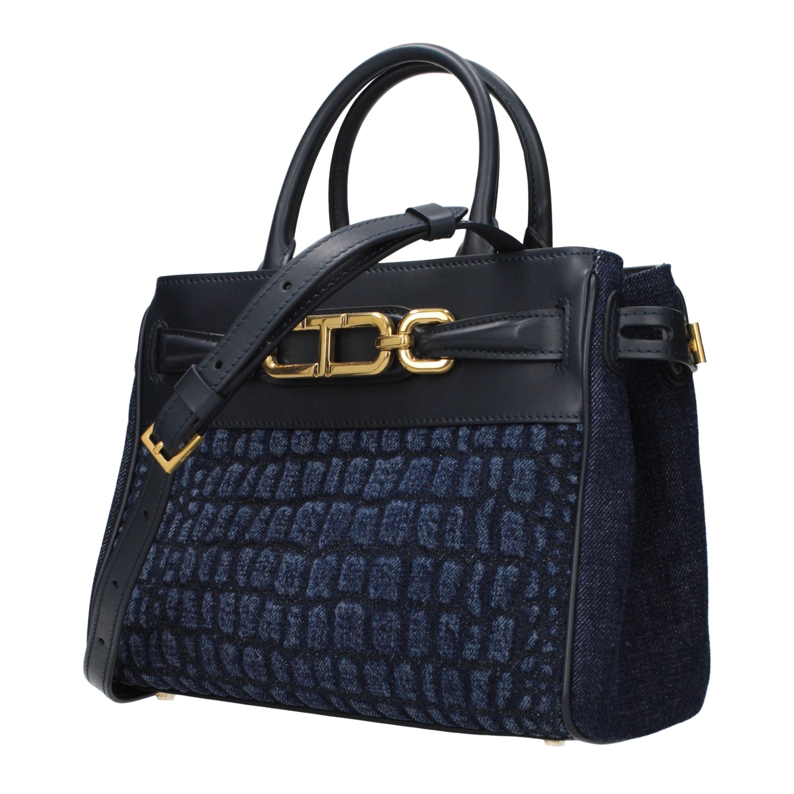 Blue Fabric Handbag Bag