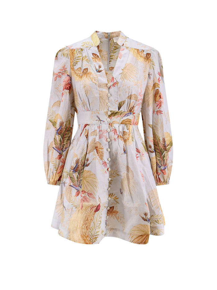 Zimmermann Dresses Light Blue Palm Floral Linen