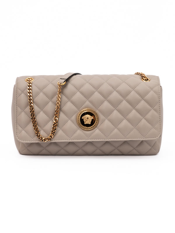 Versace Lambskin shoulder bag in taupe
